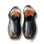 Black peshawari leather chappal