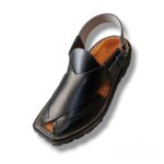 Black peshawari leather chappal